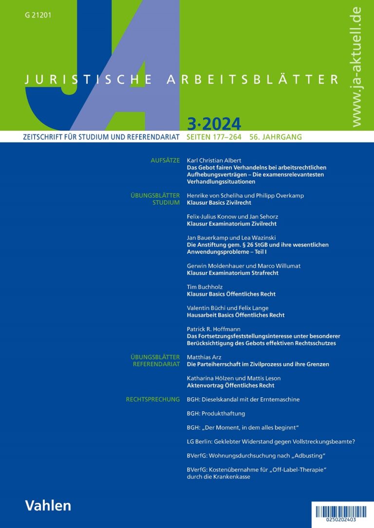 Monatliche Anmerkung in der JA